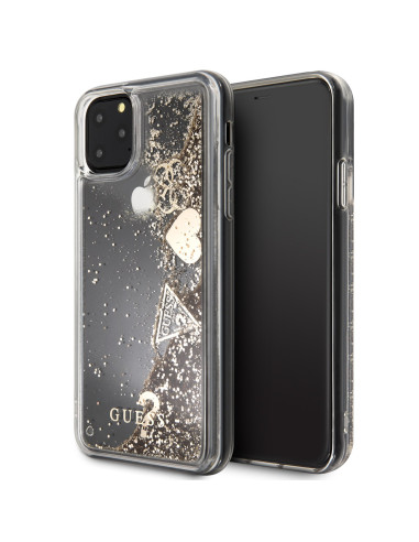 GUESS CARCASA GLITTER HEARTS IPHONE 11 PRO / X / Xs ORO