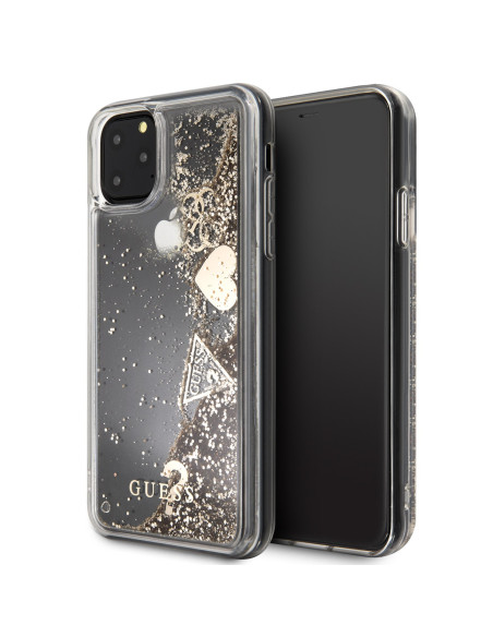 GUESS CARCASA GLITTER HEARTS IPHONE 11 PRO / X / Xs ORO