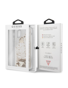 GUESS CARCASA GLITTER HEARTS IPHONE 11 PRO / X / Xs ORO 2