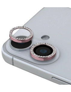 GUESS PROTECTOR CAMARA IPHONE 16/PLUS ROSA
