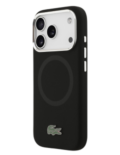 LACOSTE CARCASA MAGSAFE SILICONE CROC IPHONE 17 PRO NEGRO