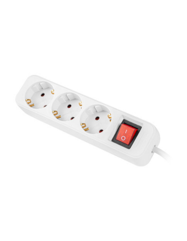 LANBERG REGLETA 3 TOMAS CON INTERRUPTOR 1.5M BLANCO