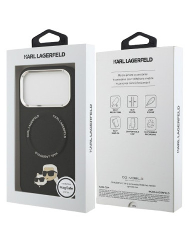 KARL LAGERFELD CARCASA MAGSAFE K&C PINS IPHONE 17 PRO NEGRO