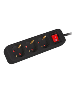 LANBERG REGLETA 3 TOMAS CON INTERRUPTOR 1.5M NEGRO