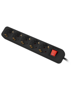 LANBERG REGLETA 5 TOMAS CON INTERRUPTOR 1.5M NEGRO