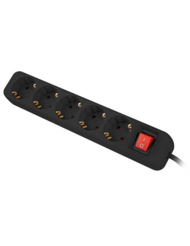 LANBERG REGLETA 5 TOMAS CON INTERRUPTOR 1.5M NEGRO