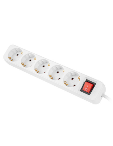 LANBERG REGLETA 5 TOMAS CON INTERRUPTOR 3M BLANCO