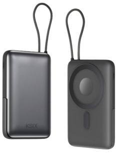 KSIX BATERIA AUXILIAR MAGNETICA 10000mAh / PD 22,5W / USBc / SOPORTE 2