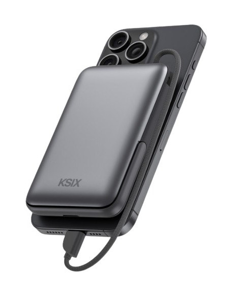 KSIX BATERIA AUXILIAR MAGNETICA 10000mAh / PD 22,5W / USBc / SOPORTE