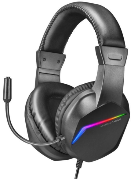 MARS GAMING AURICULARES RGB MH122 JACK NEGRO