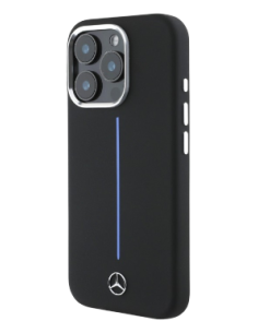 MERCEDES BENZ CARCASA MAGSAFE SILICONE STRIPE IPHONE 16 NEGRO
