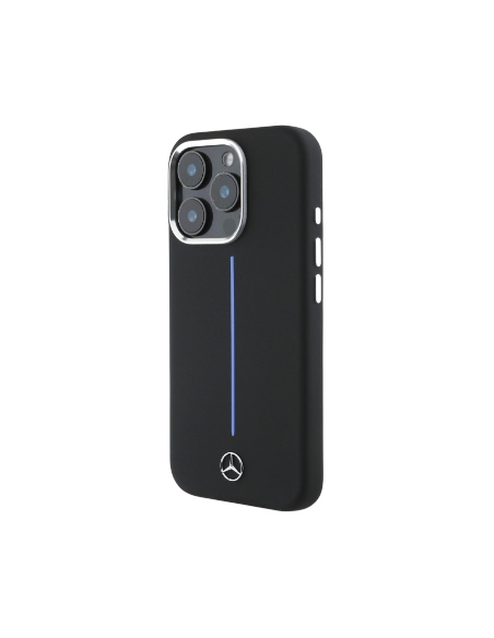 MERCEDES BENZ CARCASA MAGSAFE SILICONE STRIPE IPHONE 16 NEGRO