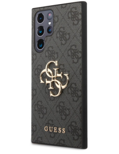 GUESS CARCASA  METAL LOGO SAMSUNG S24 ULTRA GRIS