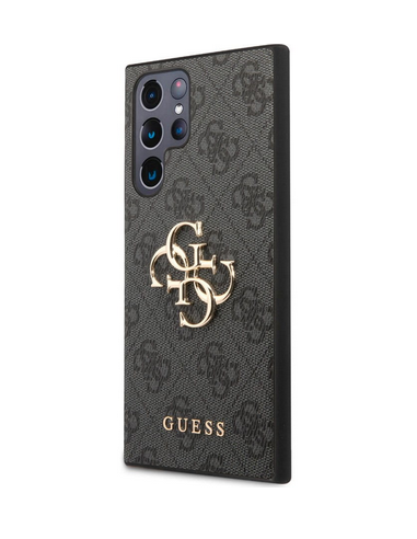 GUESS CARCASA  METAL LOGO SAMSUNG S24 ULTRA GRIS