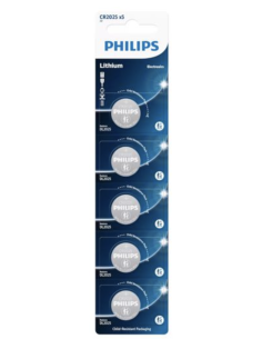 PHILIPS 5 PILAS DE BOTON CR2025 3V