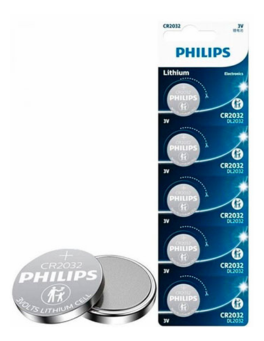 PHILIPS 5 PILAS DE BOTON CR2032 3V