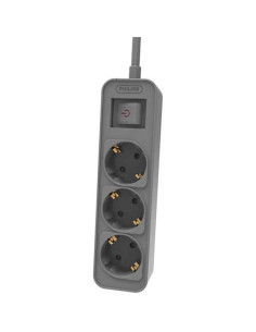 PHILIPS REGLETA 3 TOMAS CON INTERRUPTOR 1,5m GRIS