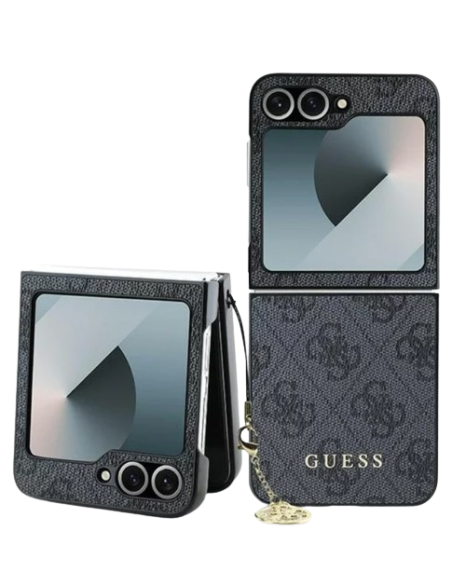 GUESS CARCASA 4G CHARM SAMSUNG FLIP 6 GRIS