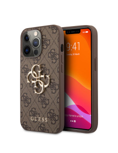 GUESS CARCASA 4G METAL LOGO IPHONE 14 PRO MAX MARRON