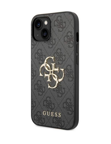 GUESS CARCASA 4G METAL LOGO IPHONE 15 GRIS