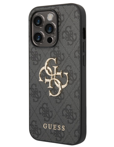 GUESS CARCASA 4G METAL LOGO IPHONE 15 PRO GRIS