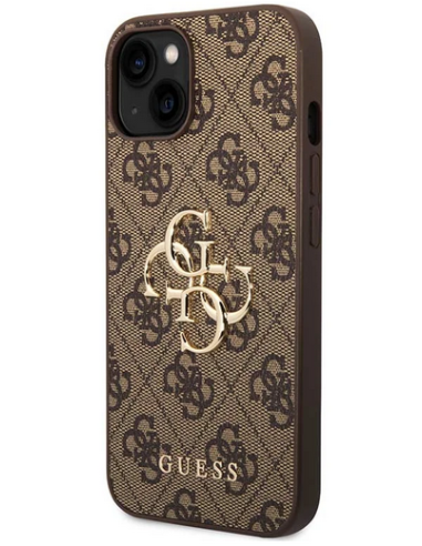 GUESS CARCASA 4G METAL LOGO IPHONE 15 PRO MARRON