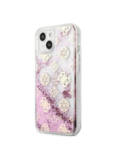 GUESS carcasa GLITTER PEONY iphone 13 PRO ROSA