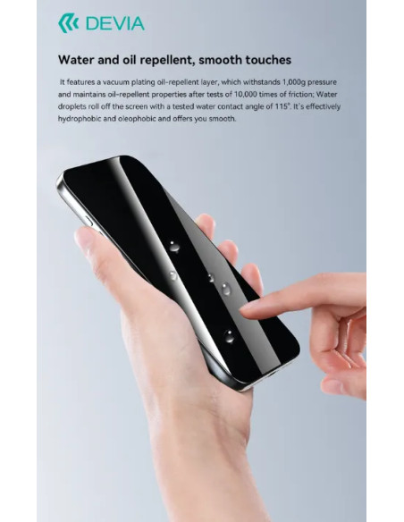 DEVIA CRISTAL TEMPLADO PRIVACIDAD CON APLICADOR IPHONE IPHONE 18 PRO