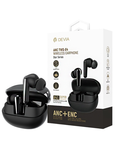 DEVIA AURICULAR BLUETOOTH TWS ANC/ENC STAR E4 NEGRO