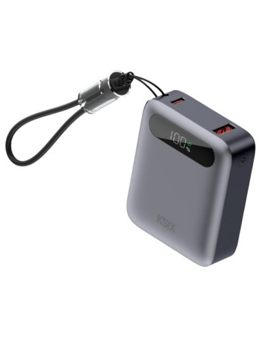 KSIX BATERIA AUXILIAR 10000mAh PD 22,5W / DISPLAY + CABLE USBc