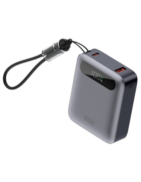 KSIX BATERIA AUXILIAR 10000mAh PD 22,5W / DISPLAY + CABLE USBc