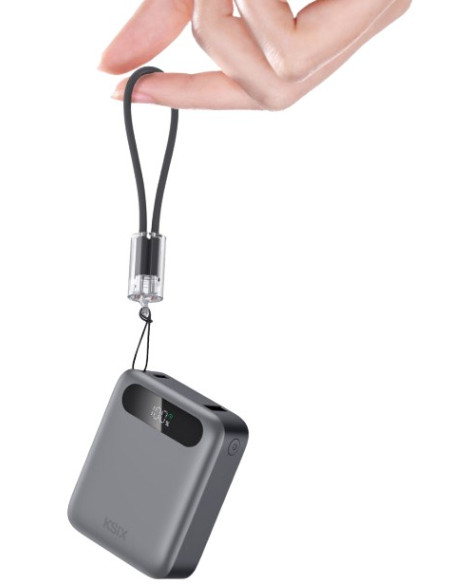 KSIX BATERIA AUXILIAR 10000mAh PD 22,5W / DISPLAY + CABLE USBc