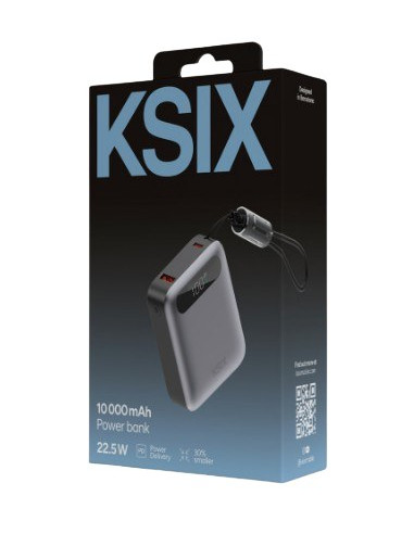 KSIX BATERIA AUXILIAR 10000mAh PD 22,5W / DISPLAY + CABLE USBc
