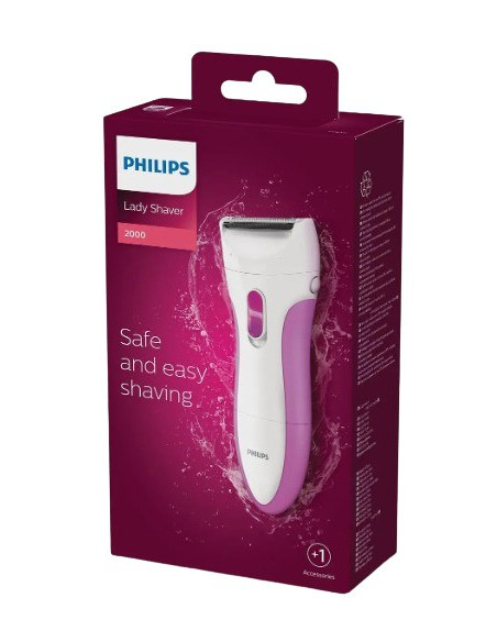 PHILIPS AFEITADORA FEMENINA WET&DRY HP6341 VIOLETA
