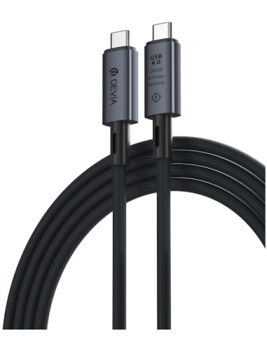 DEVIA CABLE EXTREME C-C 240W PD 40G BPS 8K 60Hz 1M NEGRO
