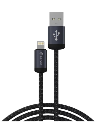 DEVIA CABLE GRACIOUS USB - LIGHTNING 2.4A V2 1M NEGRO