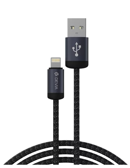 DEVIA CABLE GRACIOUS USB - LIGHTNING 2.4A V2 1M NEGRO