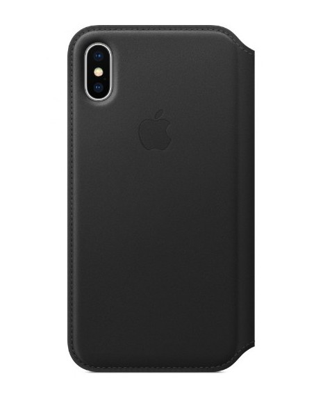 APPLE FUNDA TIPO LIBRO IPHONE X PIEL NEGRO