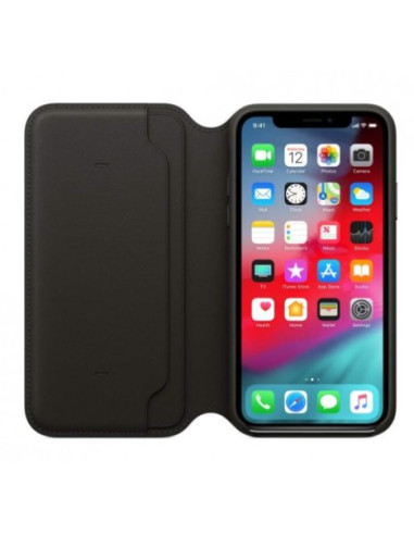 APPLE FUNDA TIPO LIBRO IPHONE X PIEL NEGRO
