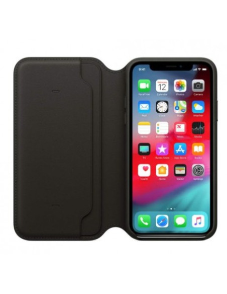 APPLE FUNDA TIPO LIBRO IPHONE X PIEL NEGRO