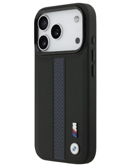 BMW CARCASA MAGSAFE BLUE STRIPE IPHONE 17 PRO NEGRO