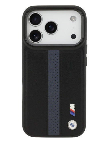 BMW CARCASA MAGSAFE BLUE STRIPE IPHONE 17 PRO NEGRO