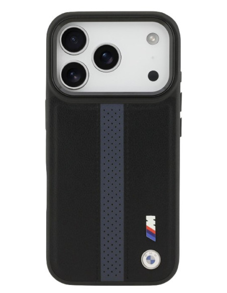 BMW CARCASA MAGSAFE BLUE STRIPE IPHONE 17 PRO NEGRO