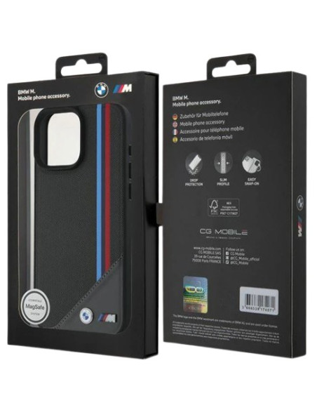 BMW CARCASA MAGSAFE MESH TRICOLOR IPHONE 16 NEGRO