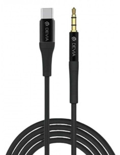 DEVIA CABLE IPURE JACK-USB-C 3.5mm WOVEN 1M NEGRO