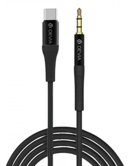 DEVIA CABLE IPURE JACK-USB-C 3.5mm WOVEN 1M NEGRO
