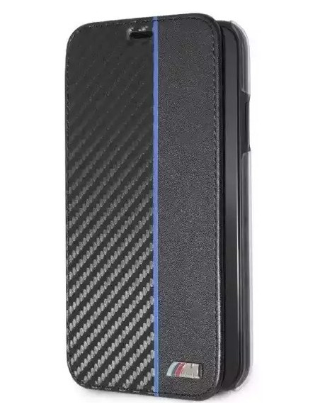 BMW FUNDA CARBON STRIPE BLUE SAMSUNG S9+ NEGRO