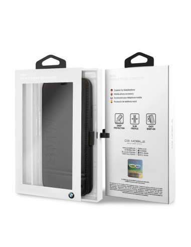 BMW funda SIGNATURE IPhone 12 MINI piel NEGRO