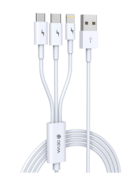 DEVIA CABLE SMART 3 EN1 MICRO/C/LIGHTNING