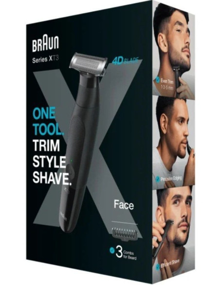 BRAUN RECORTADORA XT3100 CON BATERIA 3 ACCESORIOS